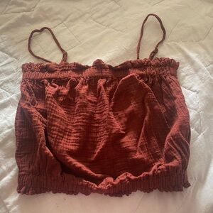 Anthropologie Rust Red 100% Cotton Cropped Top